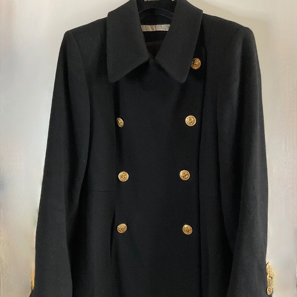 Perry Ellis Portfolio Vintage Wool Pea Coat size 12 PRISTINE